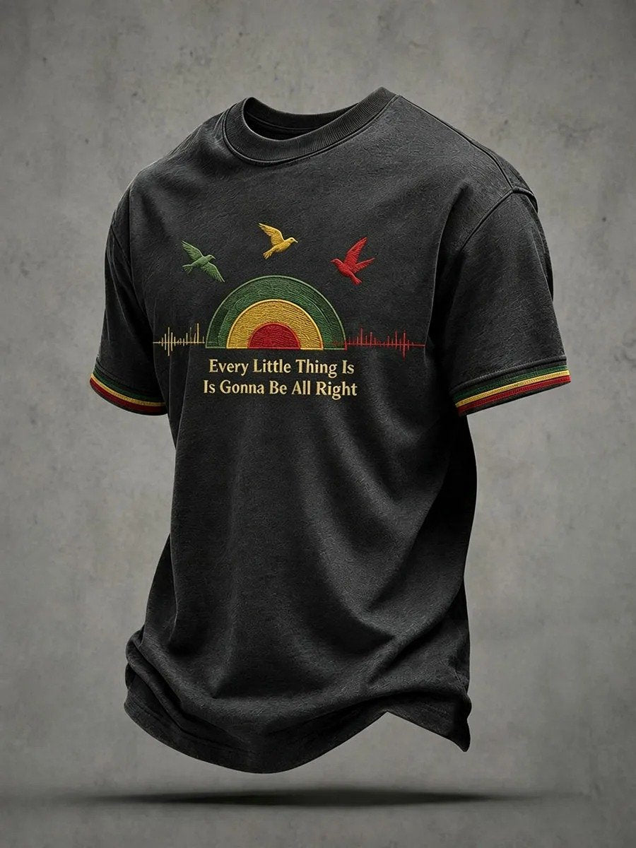 Men's Retro Reggae Atr Printed Casual T-Shirt