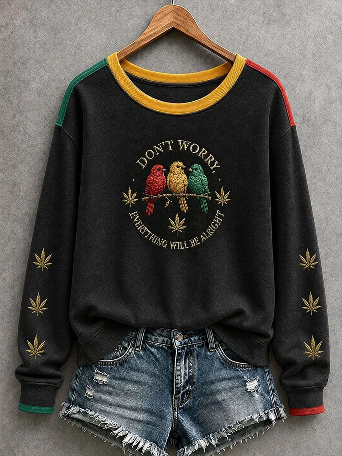 Women's Reggae Music Art Print Sweatshirt