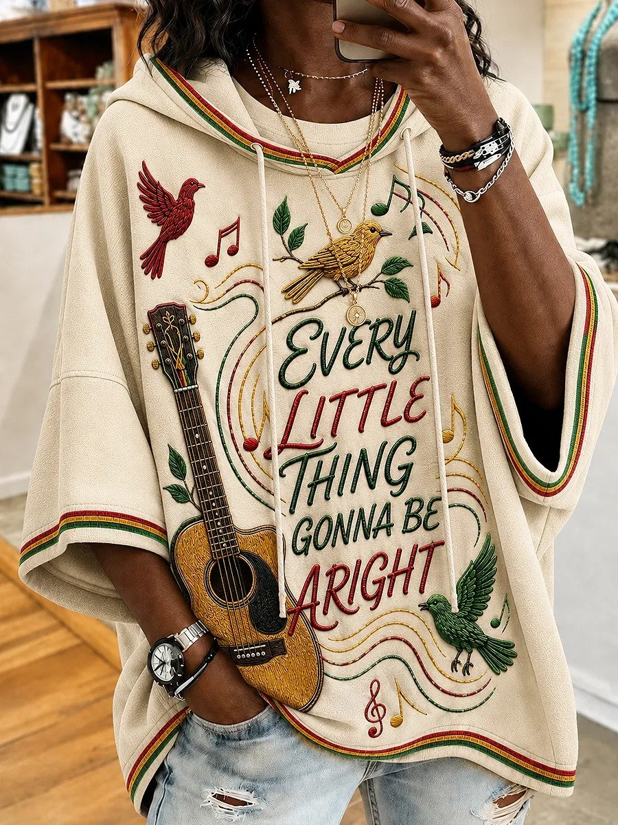 Women's Every Little Thing Is Gonna Be Alright Print Hoodie