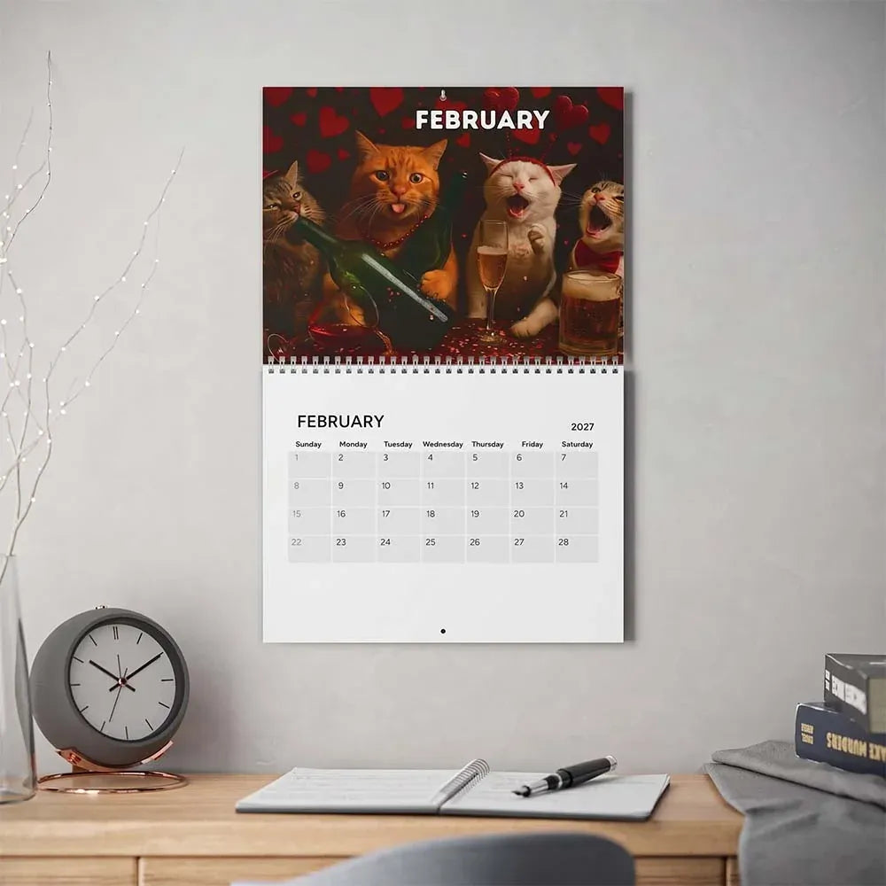 ๐น๐ป Drunk Cats 2027 Calendar โ 12 Months of Feline Chaos & Bad Decisions