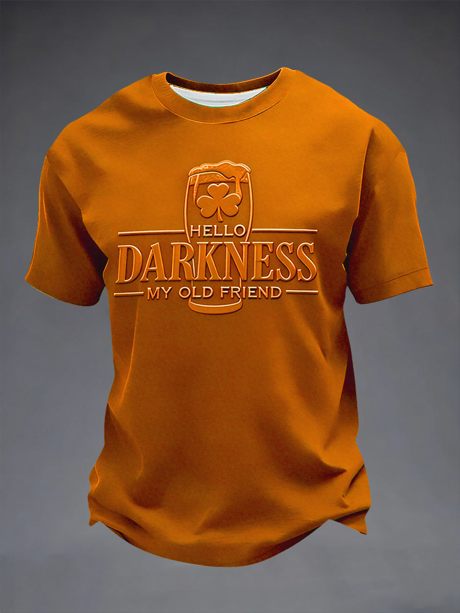 Men's Hello Darkness My Old Friend Patchwork Print T-shirt