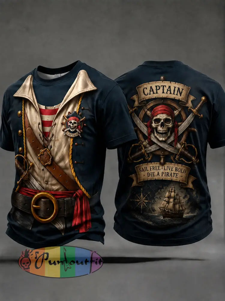 Men's Pirate Captain Printed T-Shirts