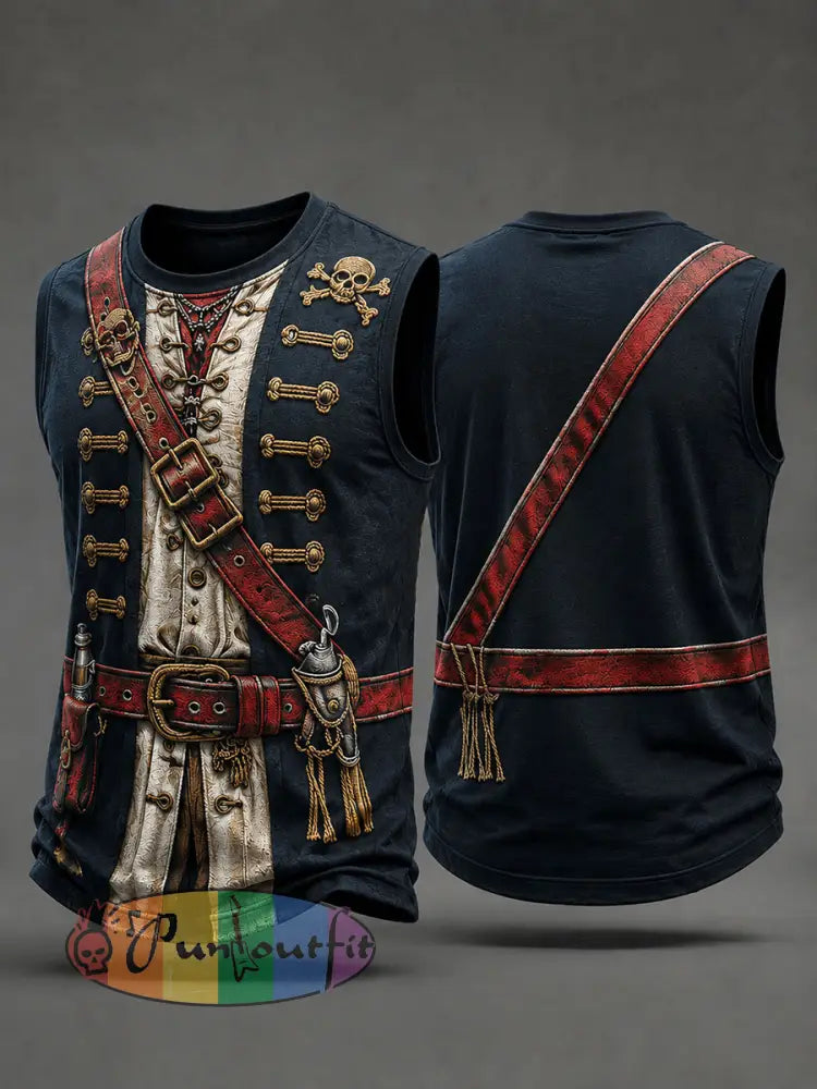 Men's Pirate Print Vests