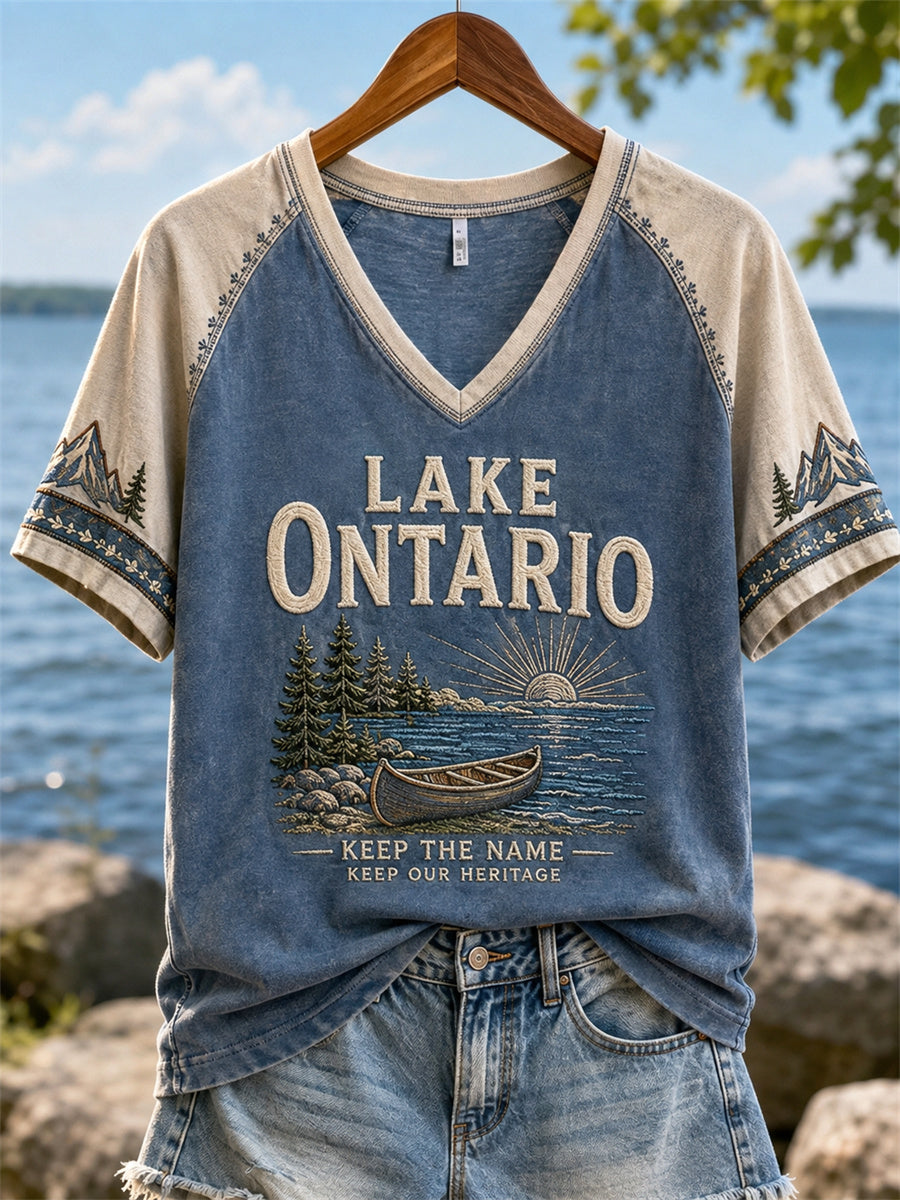 Women's Lake Ontario Keep Our Heritage Print Casual short-sleeved T-shirt
