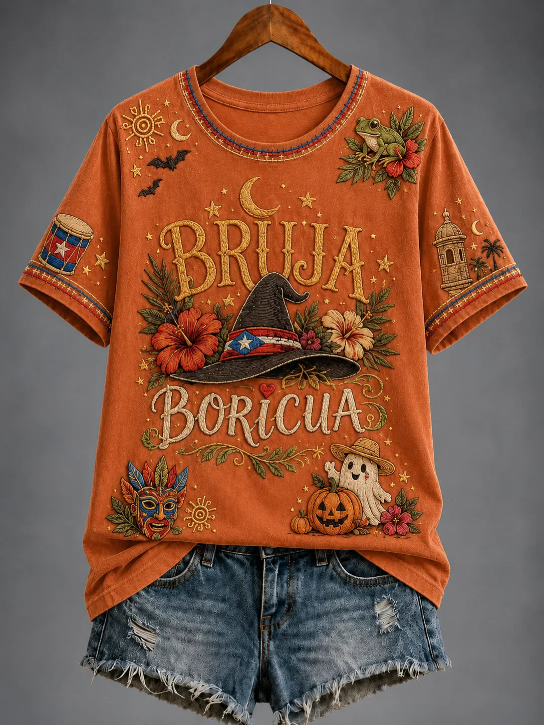 🎃Women's Puerto Rico Halloween Graphic T-shirt