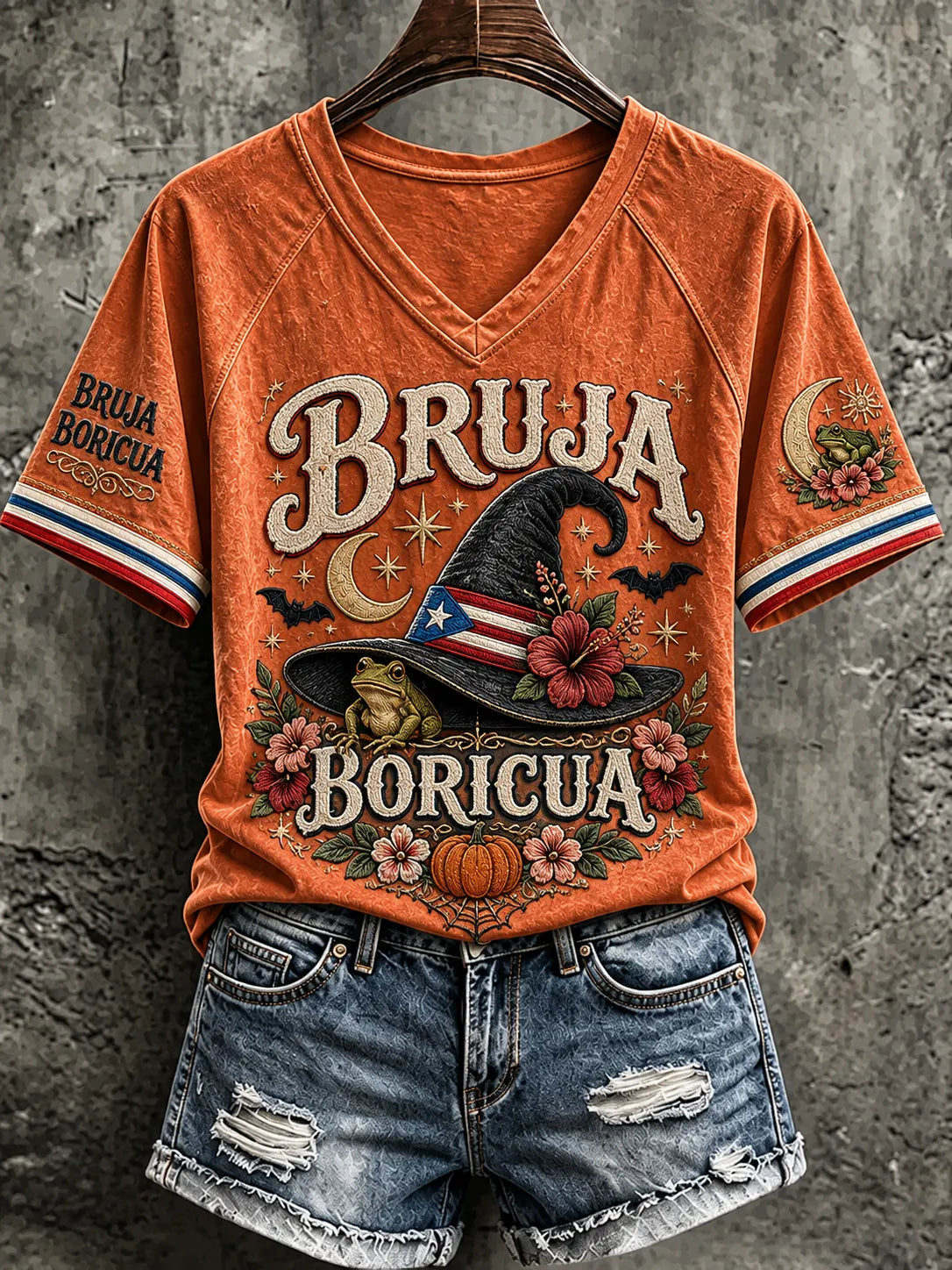 Women'S Puerto Rico Halloween Print T-Shirt