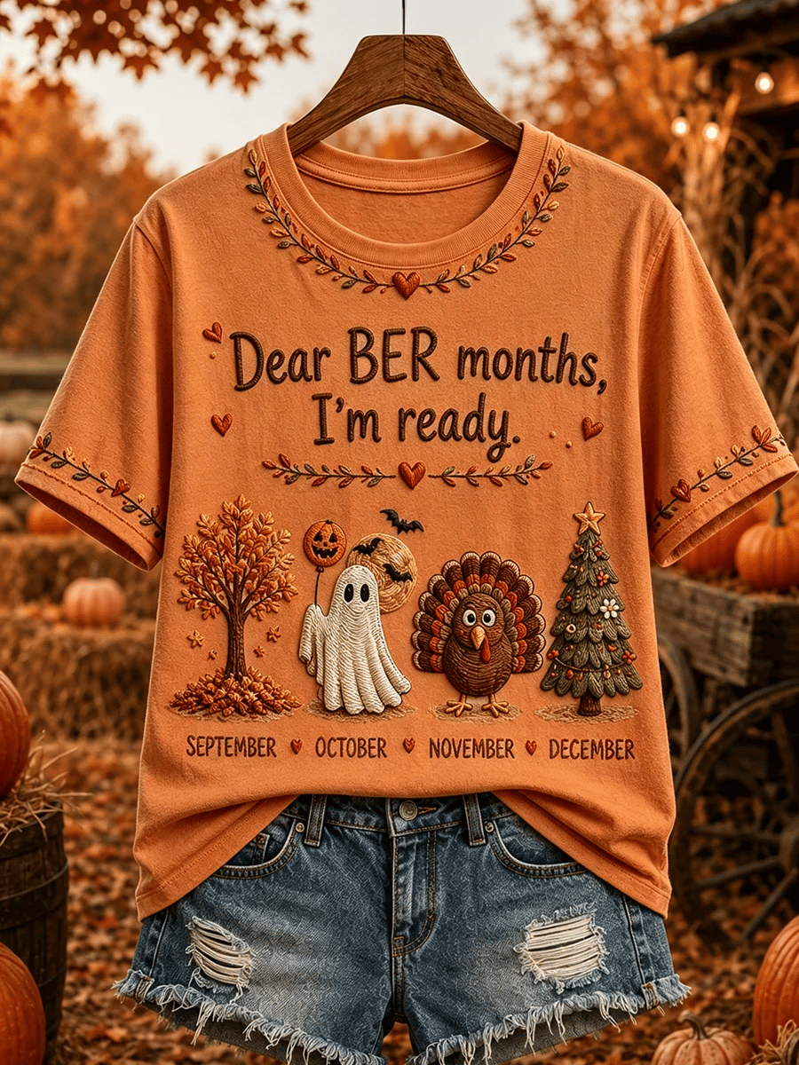 Women's Vintage I'm Ready For The Ber Months Print Casual T-shirt
