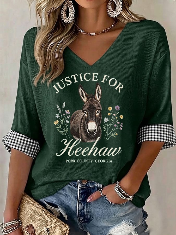 Women's Justice For HeeHaw Donkey Printed T-shirt