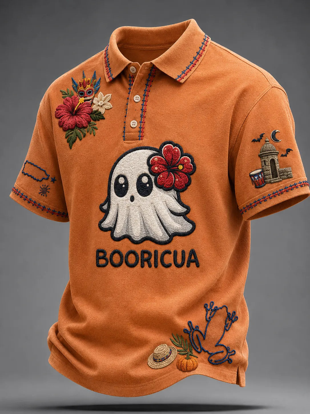Men's Puerto Rico Halloween Graphic Polo Shirt