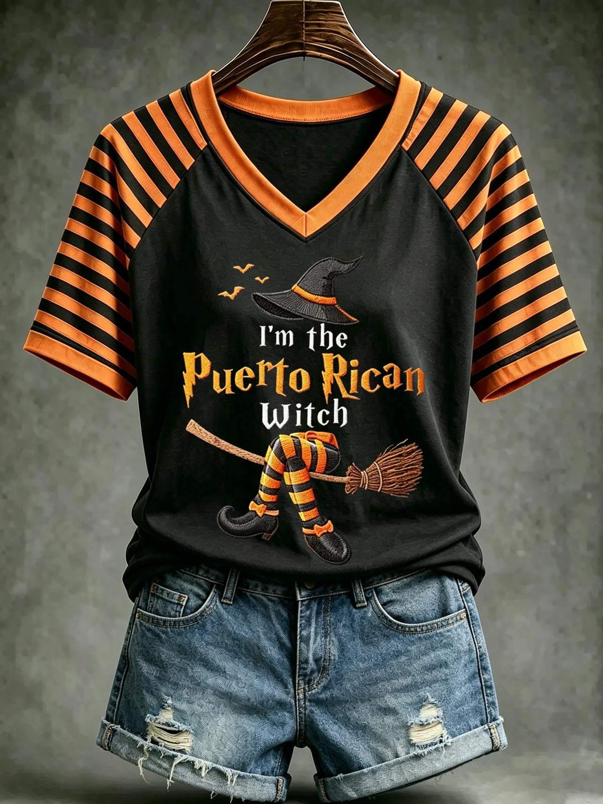 🎃Women's Halloween In Puerto Rico Print T-Shirt