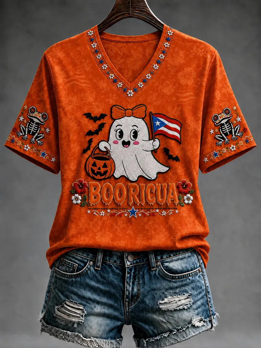 🎃Women's Halloween in Puerto Rico short-sleeved T-shirt