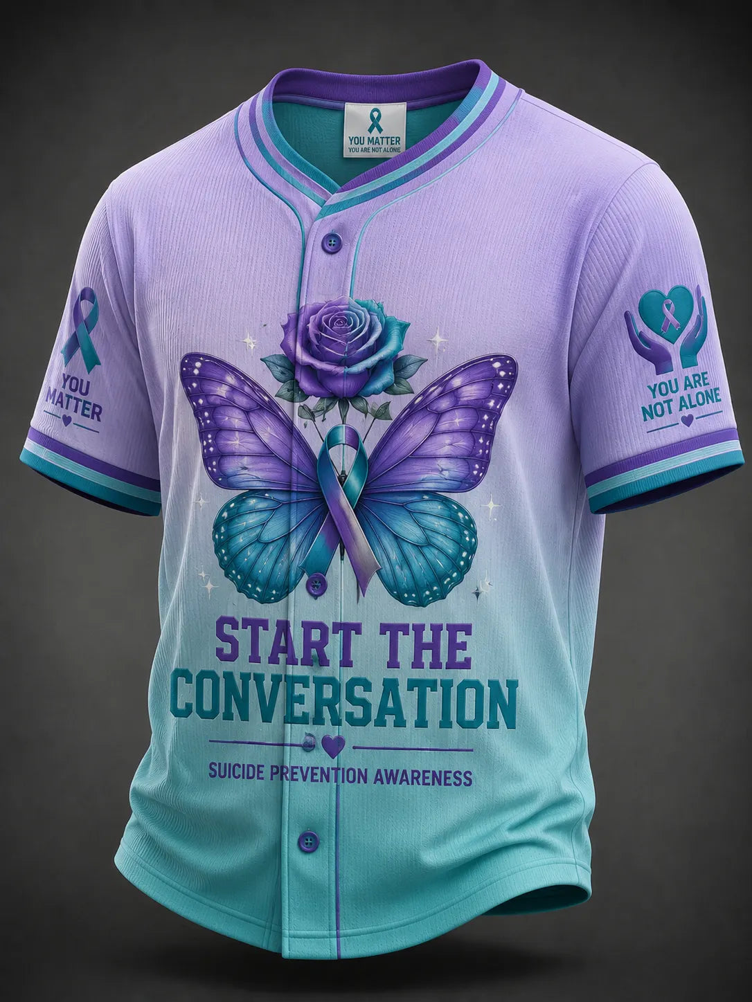 Men's Suicide Prevention Awareness Print Shirt