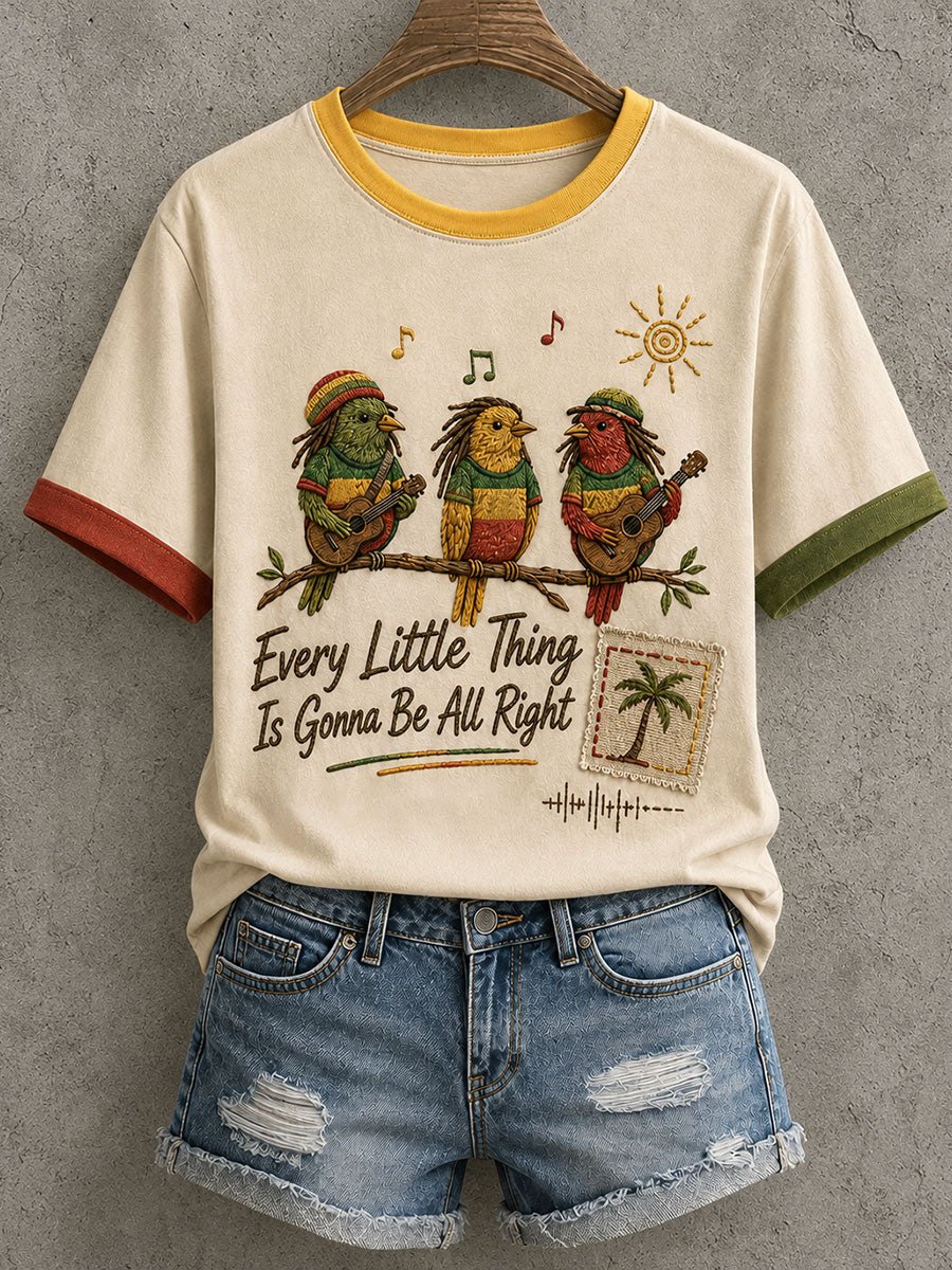 Women's Reggae Music Art Print Casual T-shirt