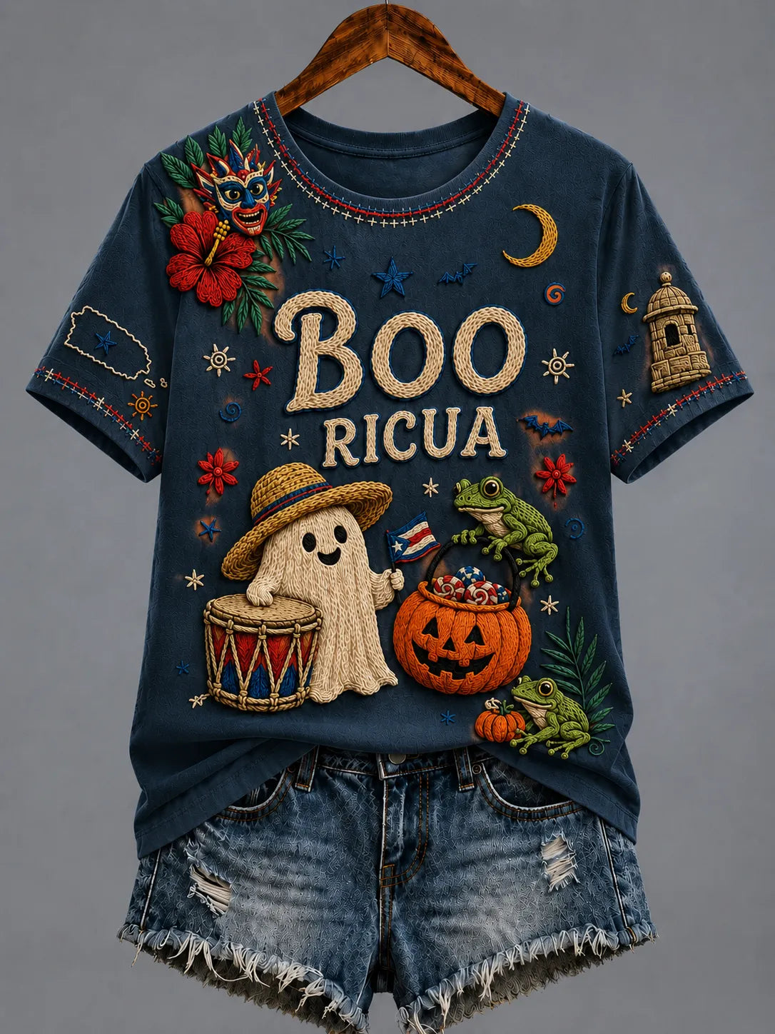 🎃Women's Puerto Rico Halloween Graphic T-shirt