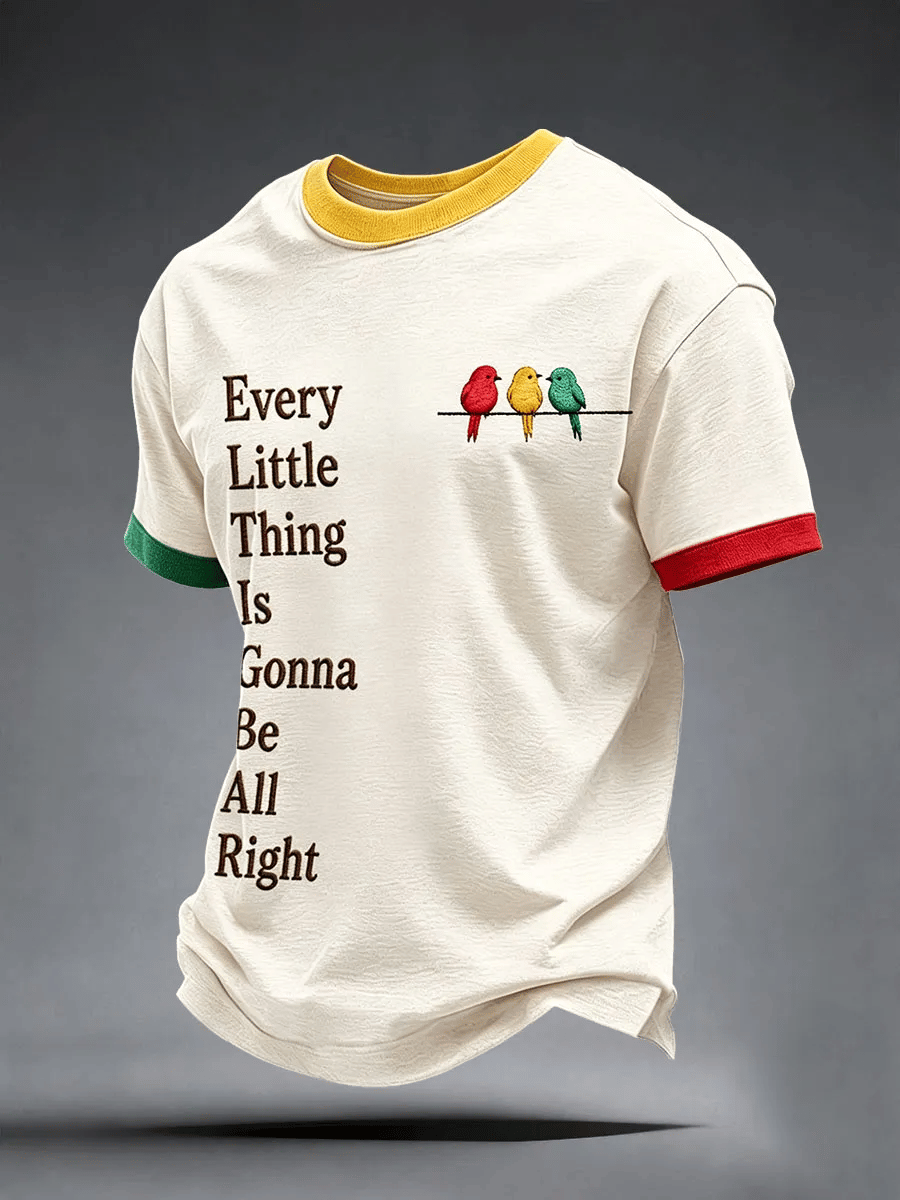 Men's Retro Reggae Atr Printed Casual T-Shirt