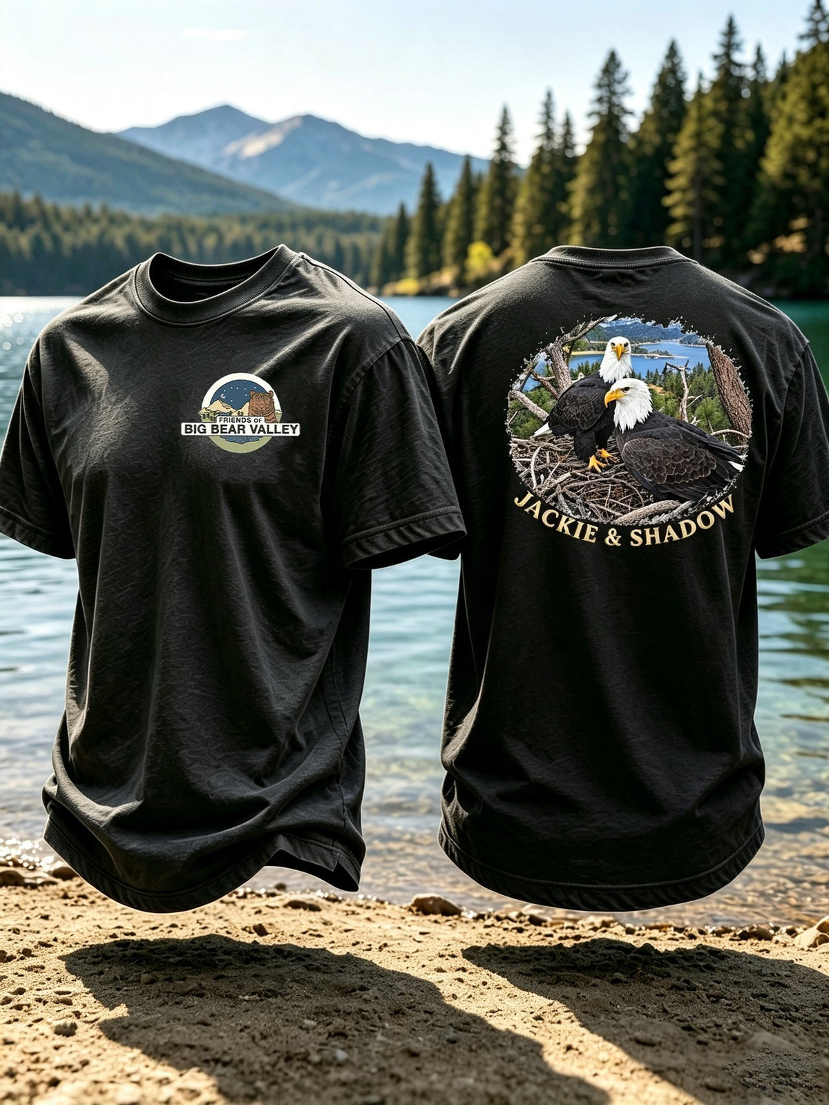 Men's Retro Jackie And Shadow Bald Eagle Printed Casual T-Shirt