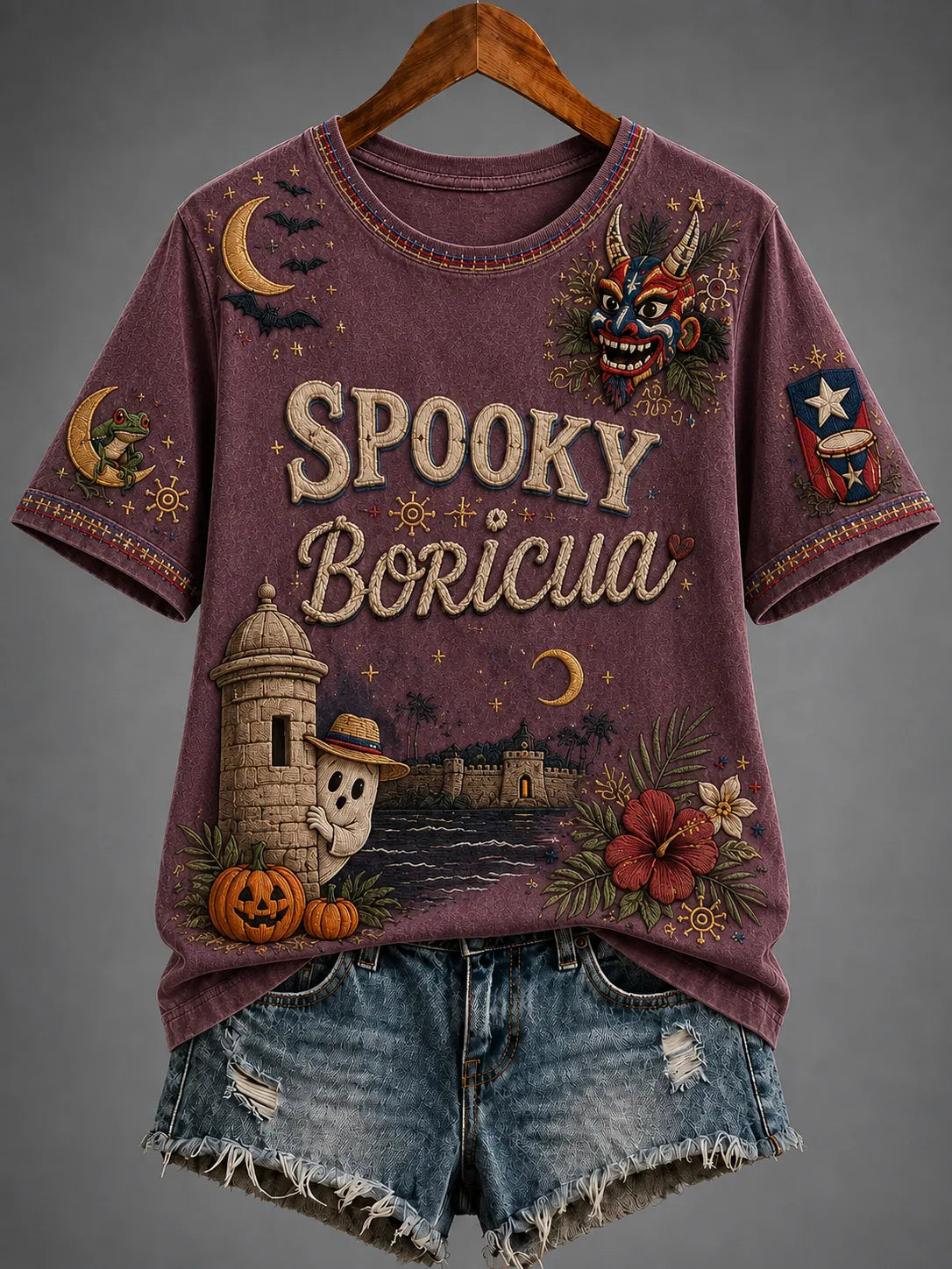 🎃Women's Puerto Rico Halloween Graphic T-shirt