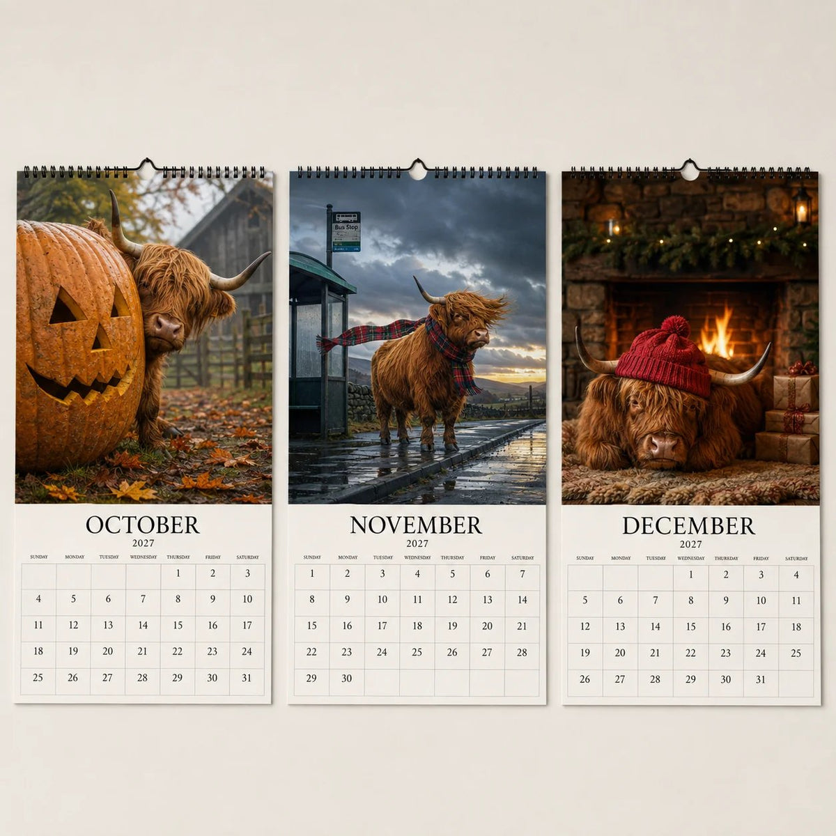 ๐2027 Grumpy Highland Cows Calendar