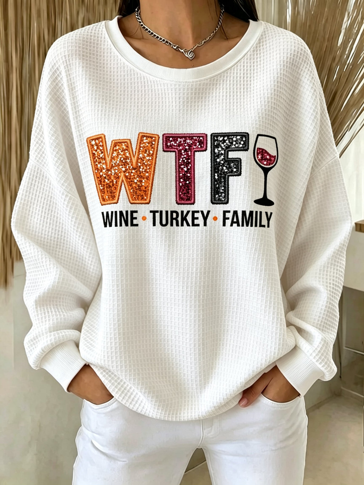 Women's Thanksgiving Print Sweatshirt