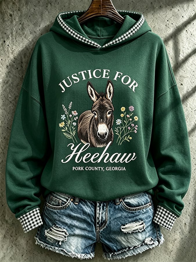 Women's Justice For HeeHaw Donkey Print Sweatshirt