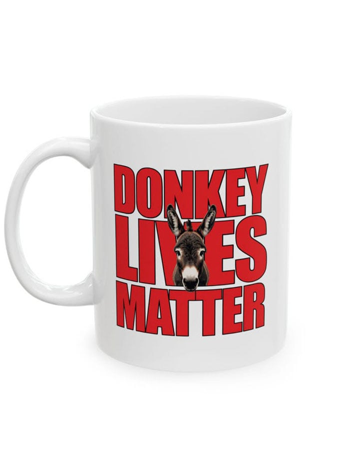 Retro Donkey Lives Matter Print Mug