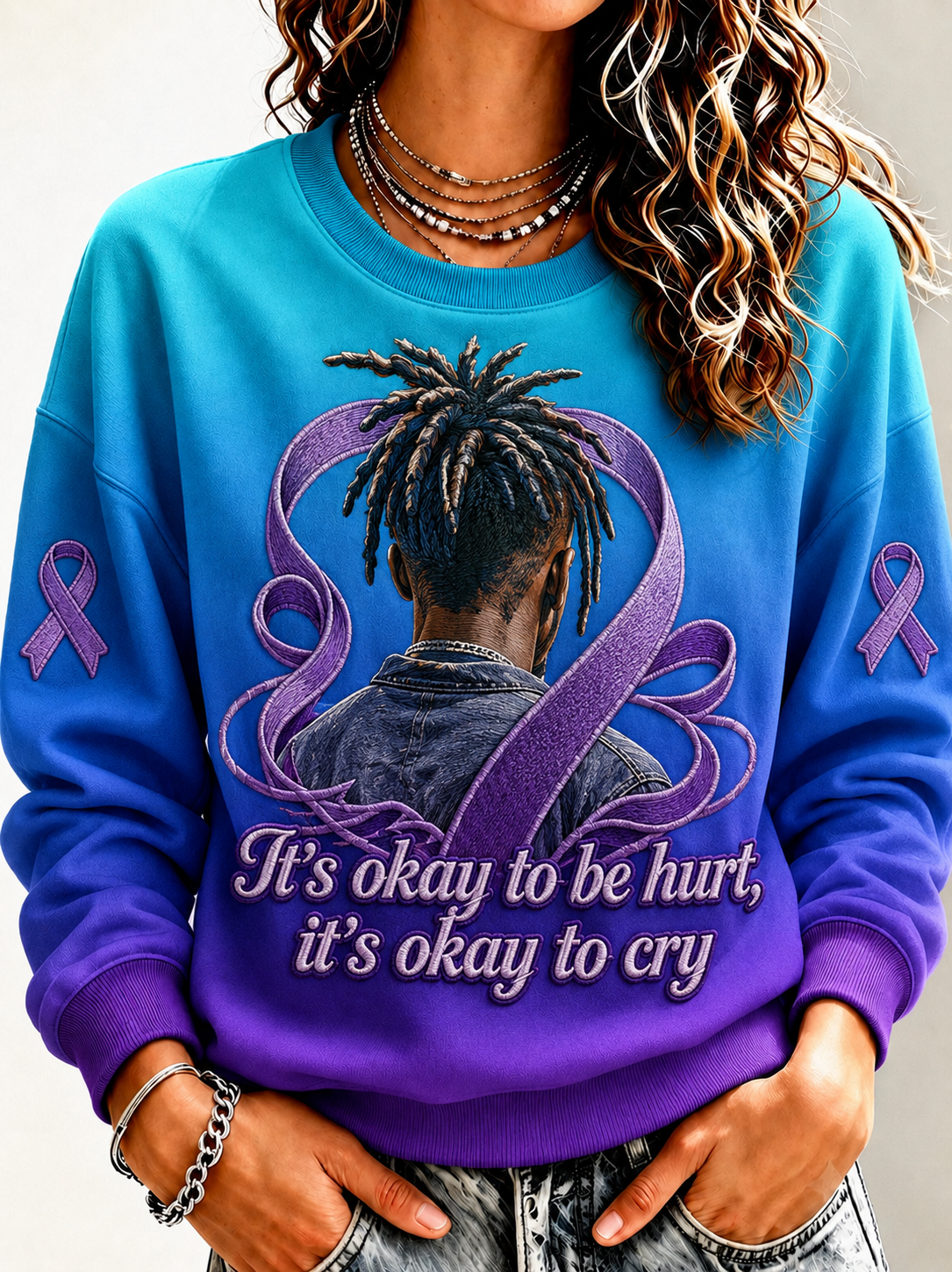 Women's Suicide Prevention Awareness Print Sweatershirt
