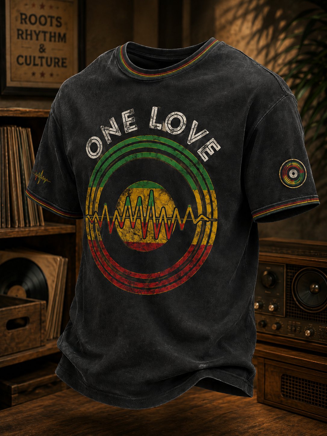 Men's Musical Art Printed Short-sleeved T-shirt