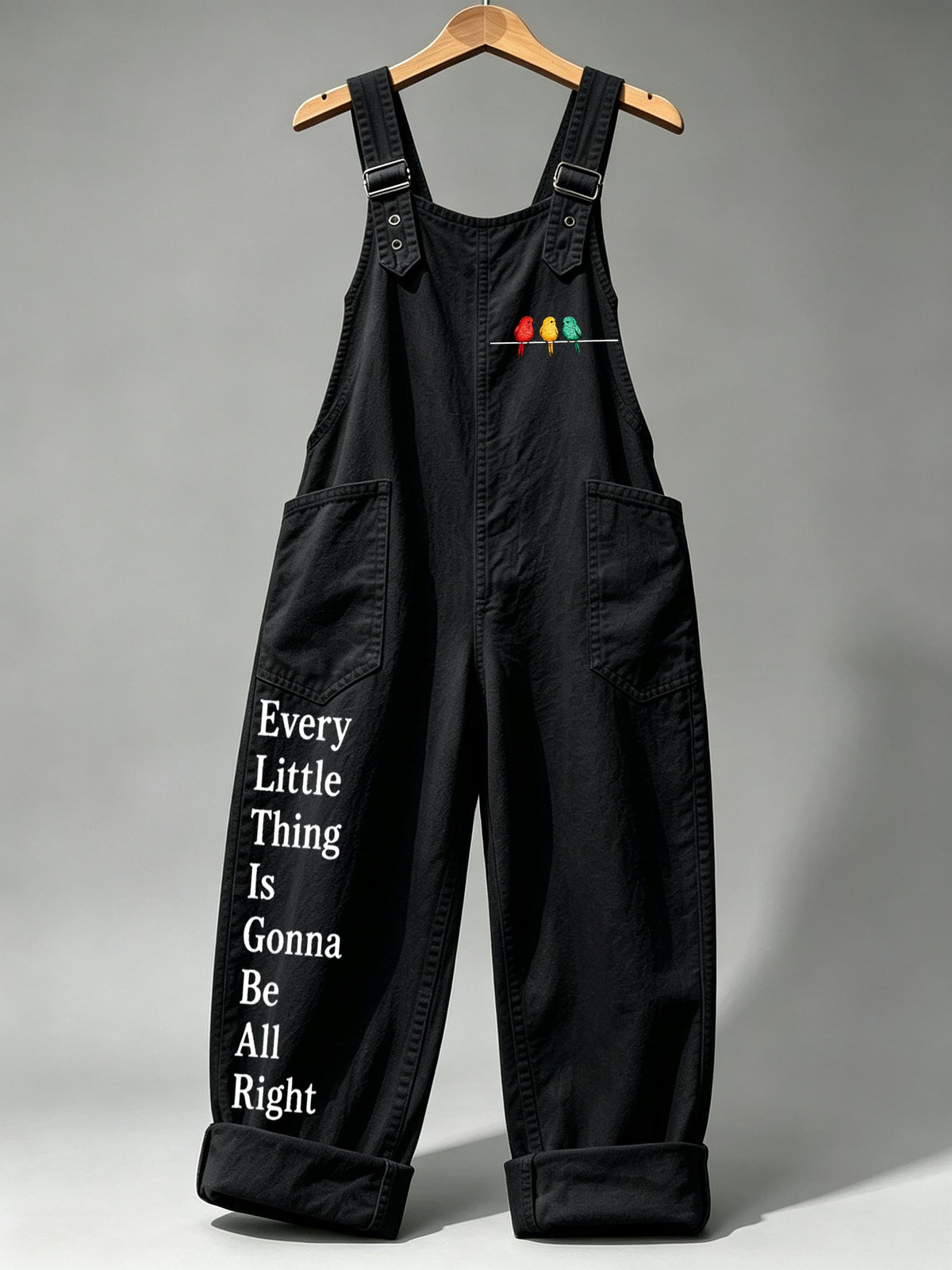 Women's Retro Reggae Art Print Overalls