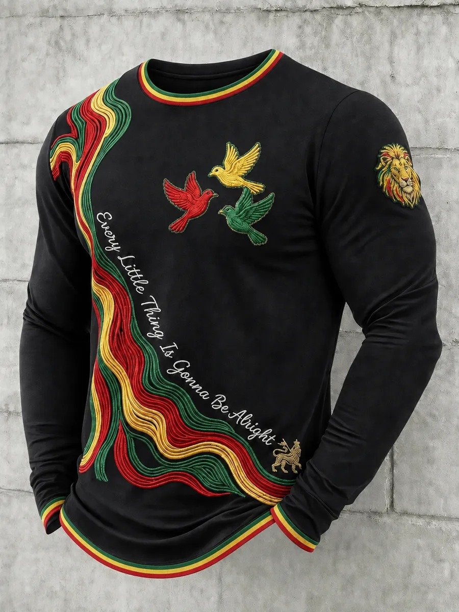 Men's Retro Reggae Atr Printed Casual T-Shirt