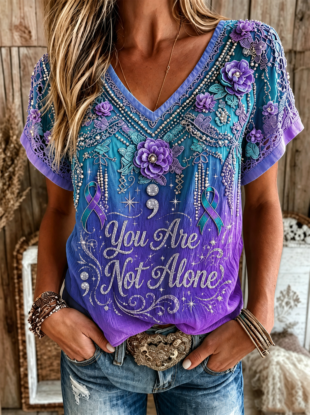 Women's Suicide Prevention Awareness Print T-Shirt
