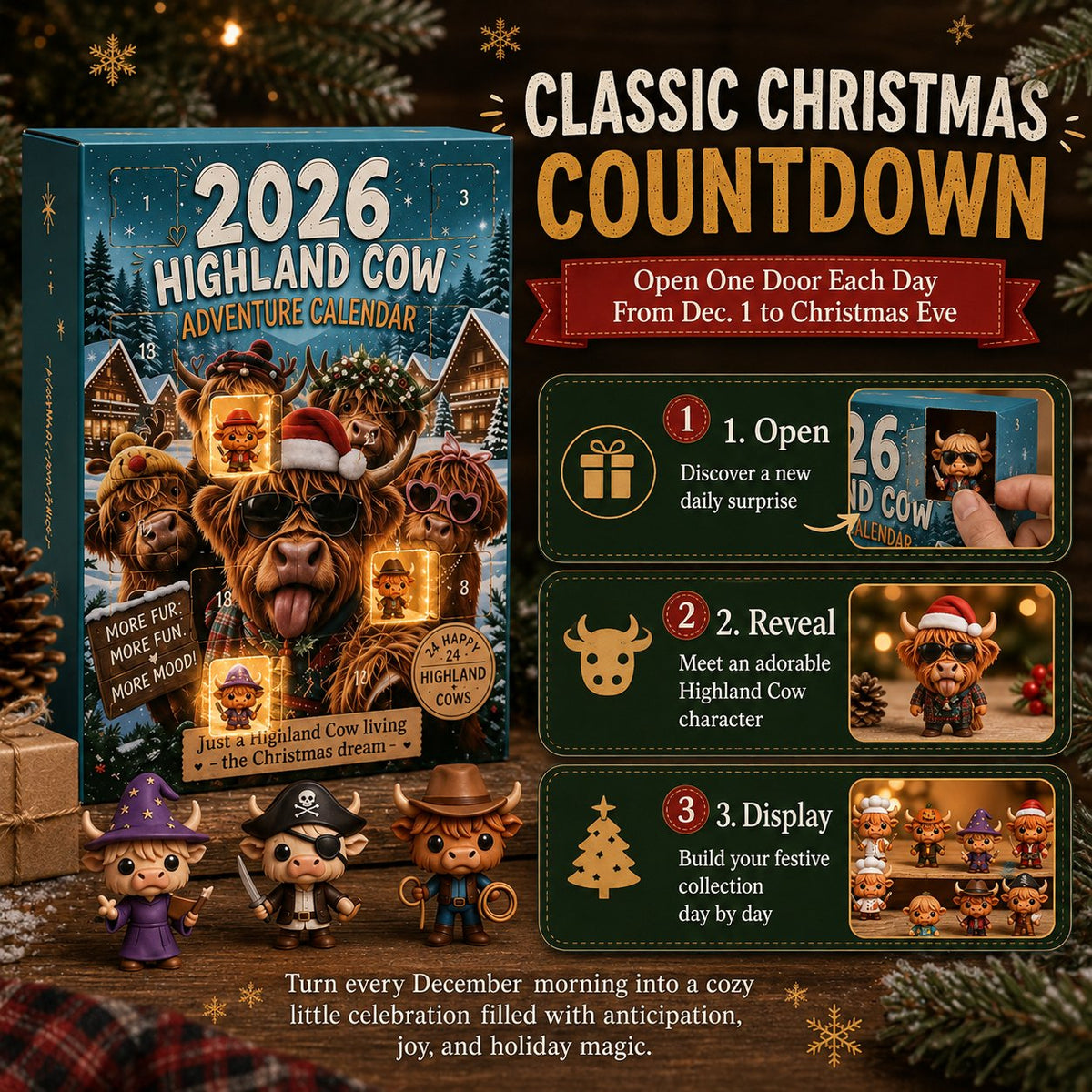 ๐ฅLast Day 49% OFF - ๐๐2026 Highland Cow Advent Calendar | Every Day Brings New Surprises