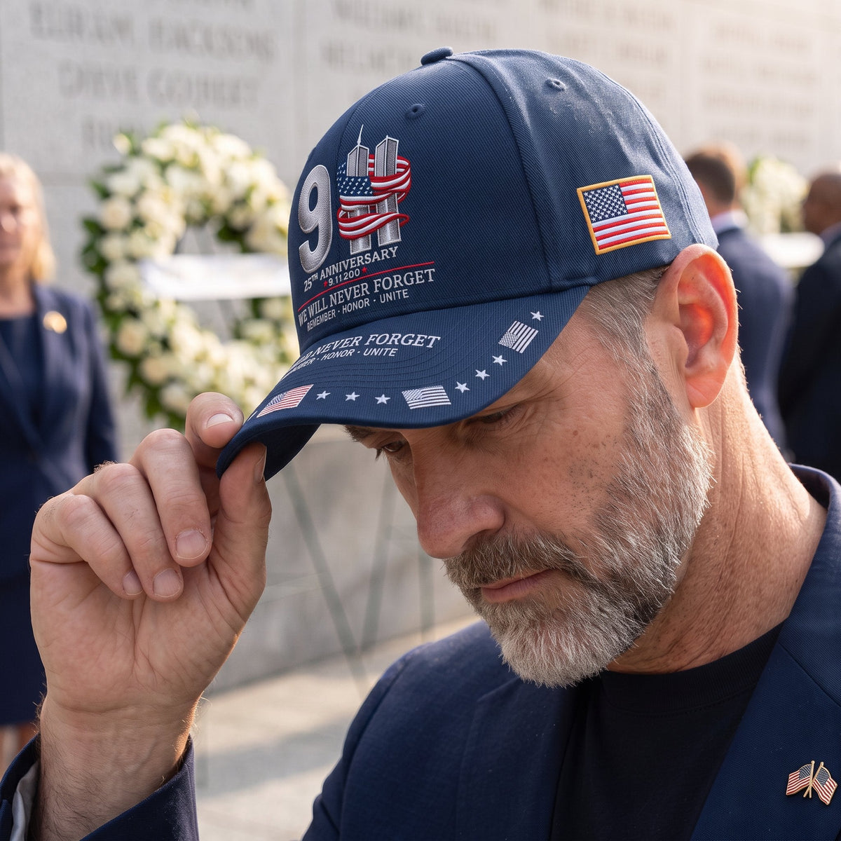 🔥LAST DAY 50% OFF - 9/11 25th Anniversary We Will Never Forget Memorial Baseball Cap – Unisex Patriotic Memorial Hat🧢 100% Cotton