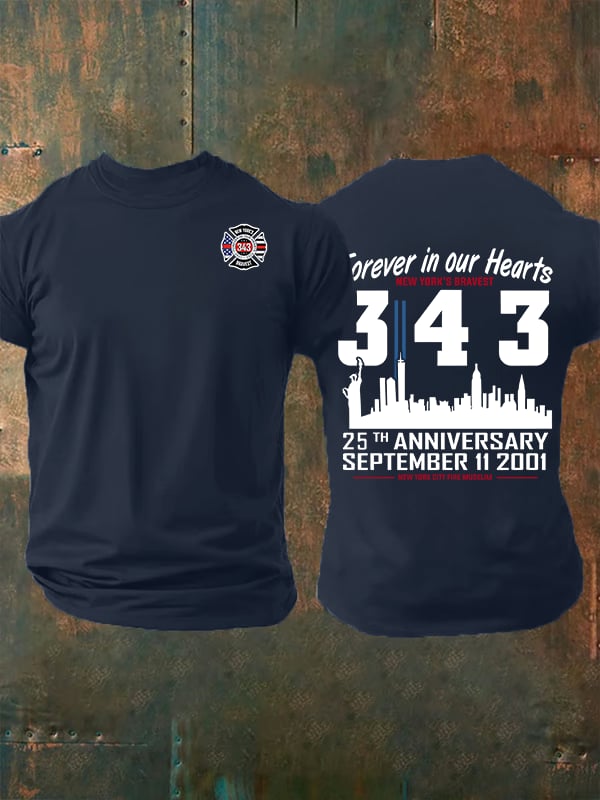 Men's 25th Anniversary 9/11 Memorial, 343 Hero Tribute Tee