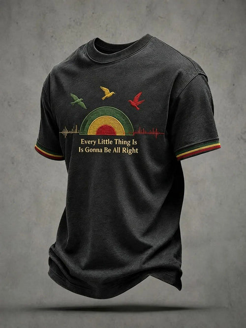 Men's Retro Reggae Atr Printed Casual T-Shirt