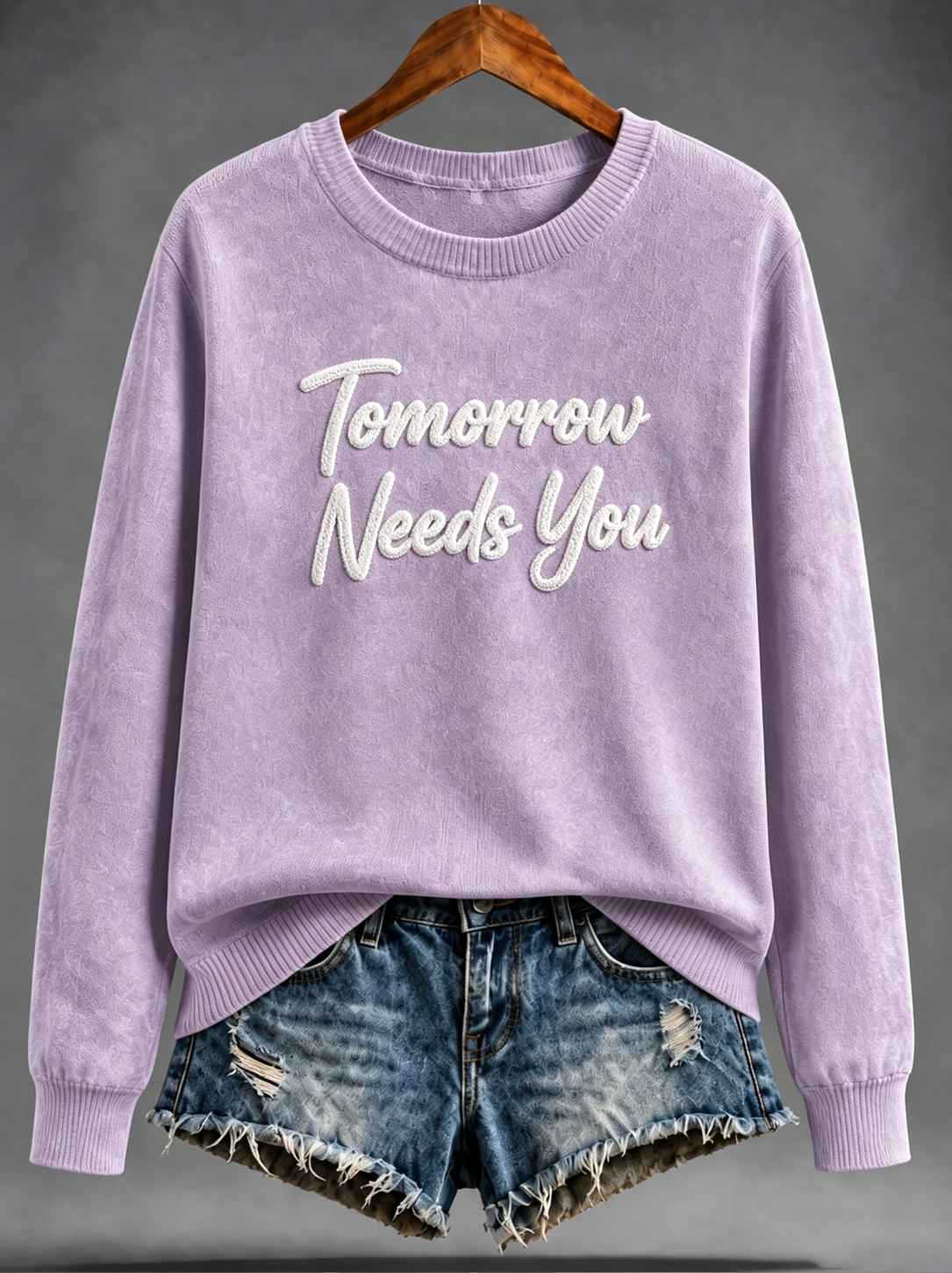 Women's Vintage Wash Soft Premium 100%Cotton Oversized Pullover Sweater - Embroidery Craftsmanship