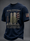 Men's 9.11 Never Forget Print Casual T-shirt