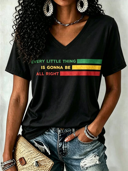 Women's Reggae Inspired Print Casual T-shirt