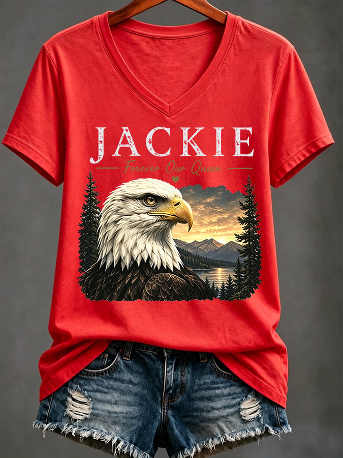 Women's Casual Bald Eagle "Jackie" Print Top