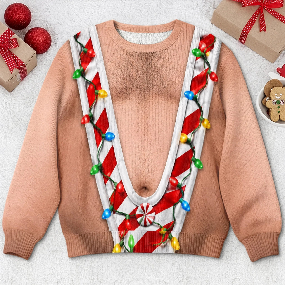 My Belly Brings the Cheer Ugly Christmas Sweater – Funny Holiday Sweatshirt for Men