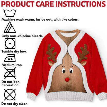 Custom Skin Tone Official Christmas Belly Ugly Sweater – Funny Body Illusion Holiday Sweatshirt