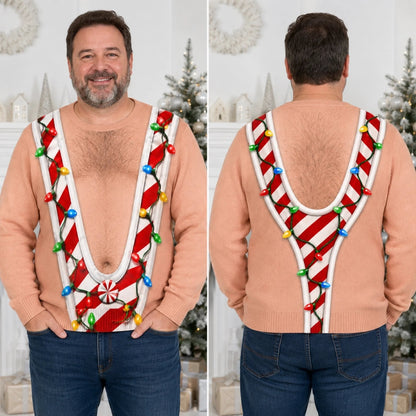 My Belly Brings the Cheer Ugly Christmas Sweater – Funny Holiday Sweatshirt for Men