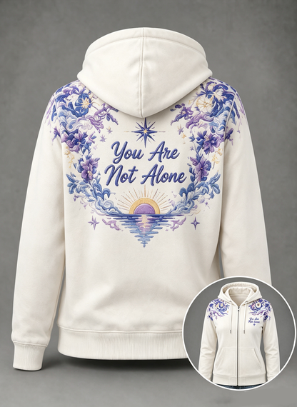 Women's Soft 100% Cotton Embroidery And Hot Transfer Zip-Up Hoodie