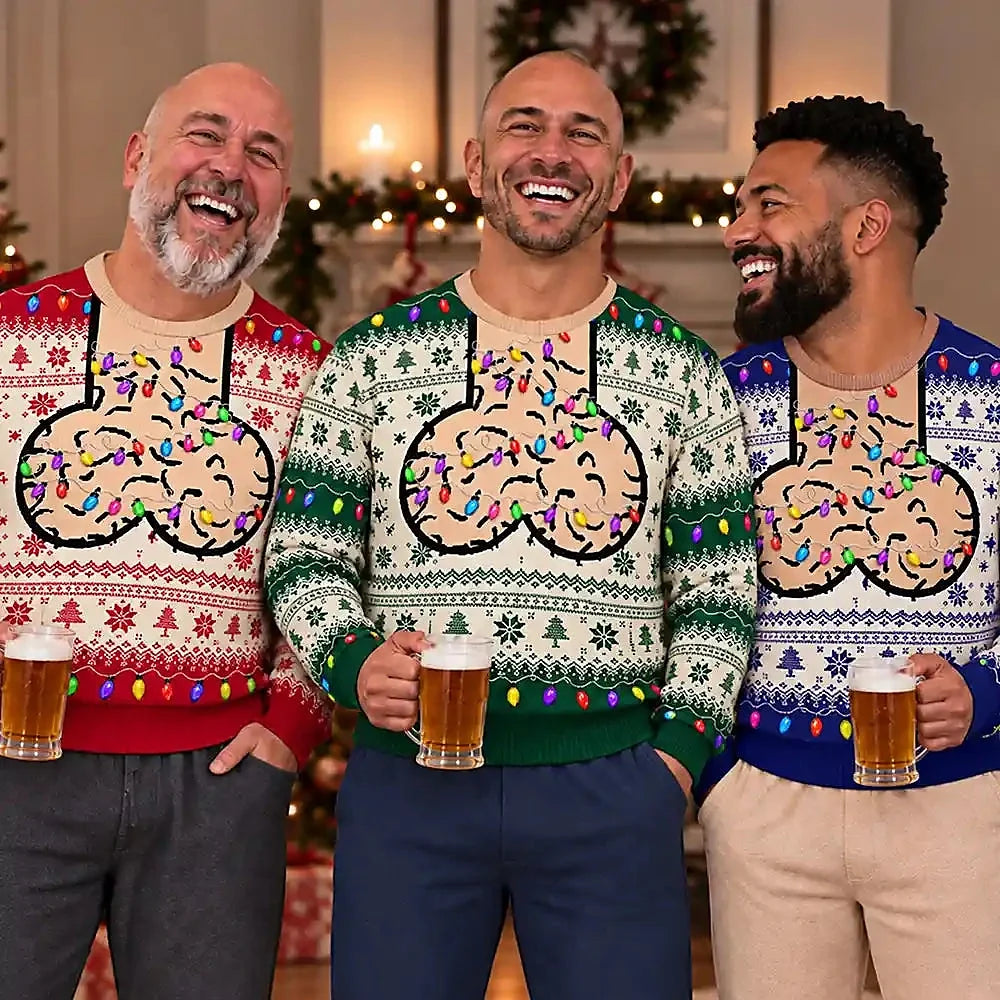 Funny Christmas Gift For Bald Dad Papa Husband - Personalized Unisex Ugly Sweater