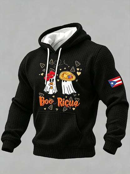 🎃Men'S Puerto Rico Halloween casual print hoodie