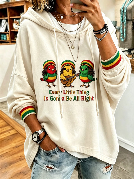 Women's Reggae Music Art Print Hoodie