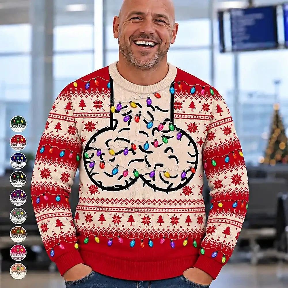 Funny Christmas Gift For Bald Dad Papa Husband - Personalized Unisex Ugly Sweater