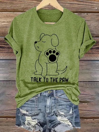 Men's Talking To Paws Funny Puppy Print T-shirt
