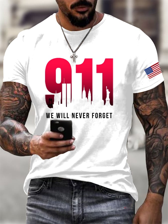Men's 911 We Will Never Forget Graphic Short Sleeve T-Shirt