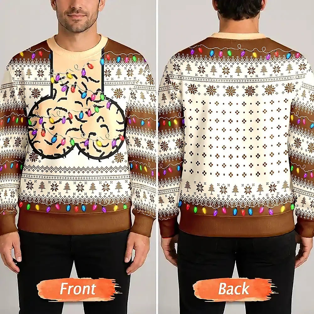 Funny Christmas Gift For Bald Dad Papa Husband - Personalized Unisex Ugly Sweater