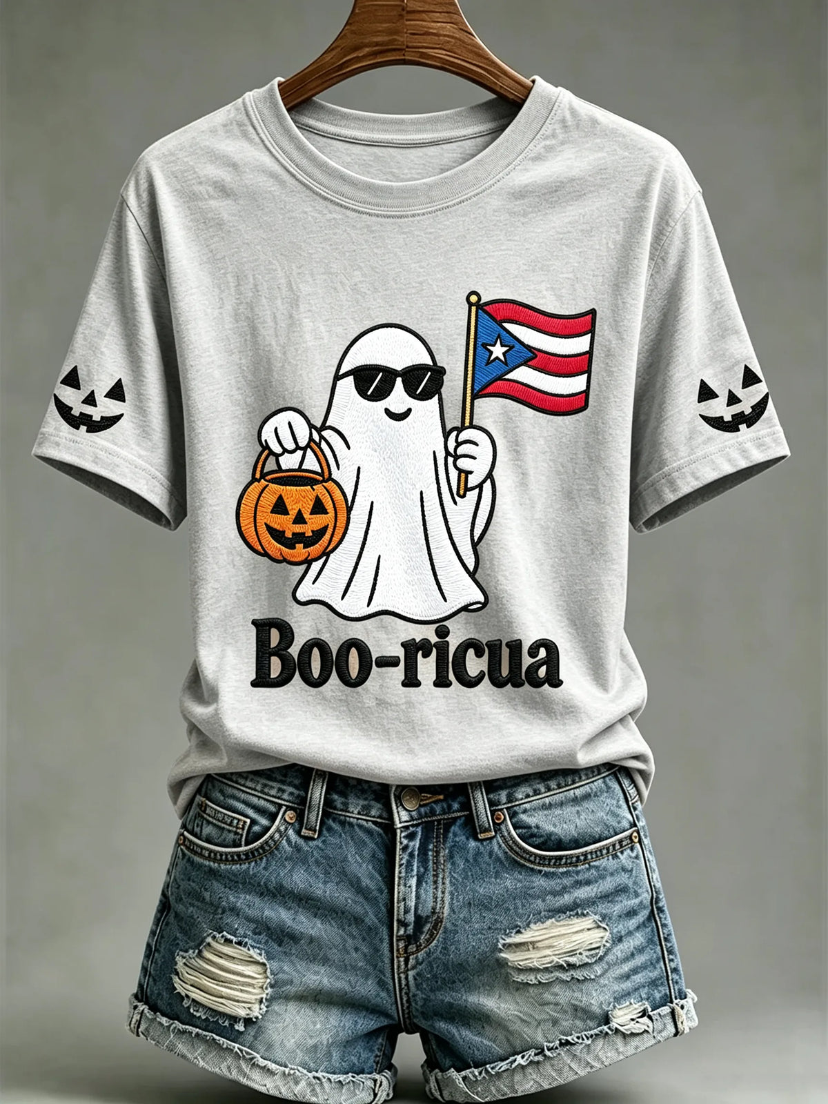 🎃Women's Halloween In Puerto Rico Print T-Shirt